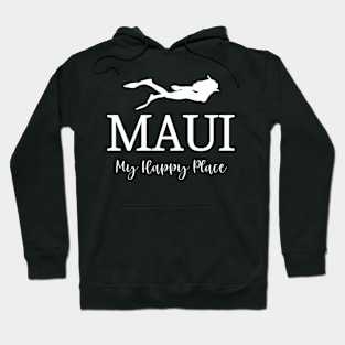 Maui My Happy Place - Snorkeling Woman Hoodie